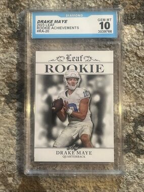 Drake Maye Leaf Rookie Card RA-20 Gem Mint 10